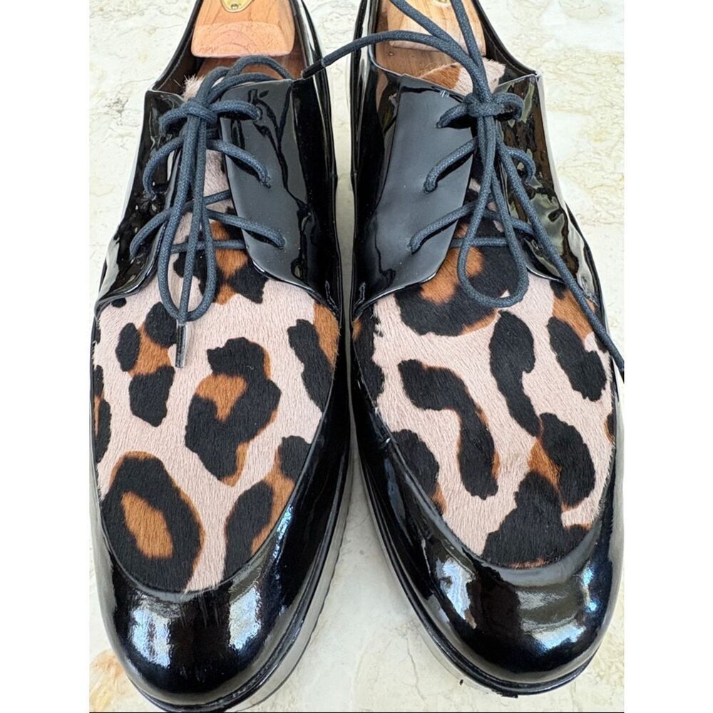 Högl Patent Leather & Leopard Pony Hair Platform Oxfords – EU 41 / UK 8 - Picture 5 of 14